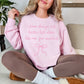"Better left alone" graphic soft pale pink (light pink) sweatshirt.