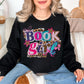 "Book Girl" graphic on dark black (black) Sweatshirt.