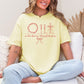 "Christian Easter Doodle" graphic on color soft pastel yellow (banana) T-Shirt.