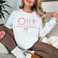 "Christian Easter Doodle" graphic on clean bright white (white) sweatshirt