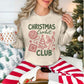 "Christmas Crochet Club" graphic on a Gildan 18000 sweatshirt in the color very light beige (sand).
