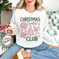 "Christmas Crochet Club" graphic on a Gildan 18000 sweatshirt in the color white.