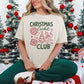 "Christmas Crochet Club" in soft off-white (ivory) on a Comfort Colors 1717 T-Shirt.