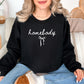 "Coquette Homebody" graphic on deep black (black) sweatshirt.