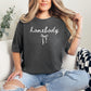"Couquette Homebody" graphic in a dark charcoal gray (pepper) T-shirt.