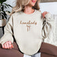 "Coquette Homebody" graphic on light warm beige (sand) sweatshirt.