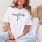 "Couquette Homebody" graphic in a bright white (white) T-shirt.