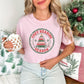 "Distressed Cozy Reading Season" graphic on a soft pink (blossom) Comfort Colors 1717 T-Shirt. 