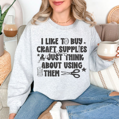 "I like to buy craft Supplies and just think about using them graphic on a very light gray (ash).