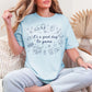"Good day to game" graphic on soft medium blue (chambray) T-Shirt.