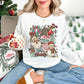 "Holly Jolly Distressed collage" on a white Gildan 18000 Sweatshirt.