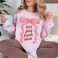 "Hot girl book club" graphic on soft pale pink (light pink) sweatshirt.
