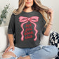 "Hot girl book club" graphic on muted dark charcoal gray (pepper) t-shirt.