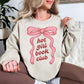 "Hot girl book club" graphic on light warm beige (sand)sweatshirt.