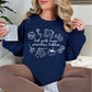 "Hot Girls Have Grandma Hobbies" graphic on deep navy blue (navy) Sweatshirt