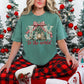 "Joy to the world" graphic on a soft light green (light green) Comfort Colors 1717 t-shirt.