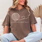 "Just One More Row" graphic on rich brown (espresso) t-shirt.
