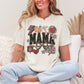 "Leopard Mama Faux Embroidery" graphic on soft off-white (ivory) t-shirt.