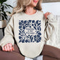 "Puzzling is my therapy" graphic on light warm beige (sand) sweatshirt.