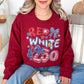 "Red White and 250 Coquette Doodle" in dark red (cardinal red) Sweatshirt.