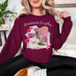"Romanticizing Everything" graphic on deep burgundy red (maroon) Sweatshirt.
