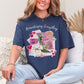 "Romanticizing Everything" graphic on deep navy blue (navy) t-shirt.