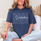 "Scrapbooking Words" graphic on deep navy blue (navy) t-shirt.