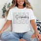 "Scrapbooking Words" graphic on bright white (white) t-shirt.
