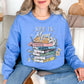 "She is mom" graphic on soft sky blue (carolina blue) Sweatshirt.