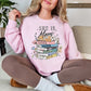 "She is mom" graphic on soft pale pink (light pink) Sweatshirt.