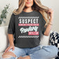 "Suspect Claims she's Tired" in dark charcoal gray (pepper)